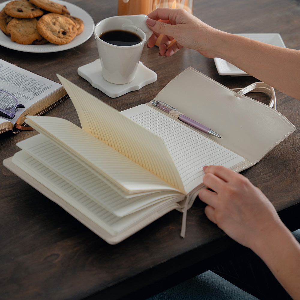 White Wrap Leather Journal