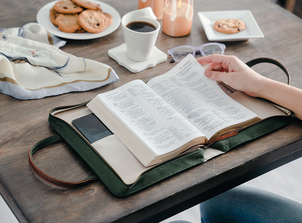 Green Canvas Bible Cover