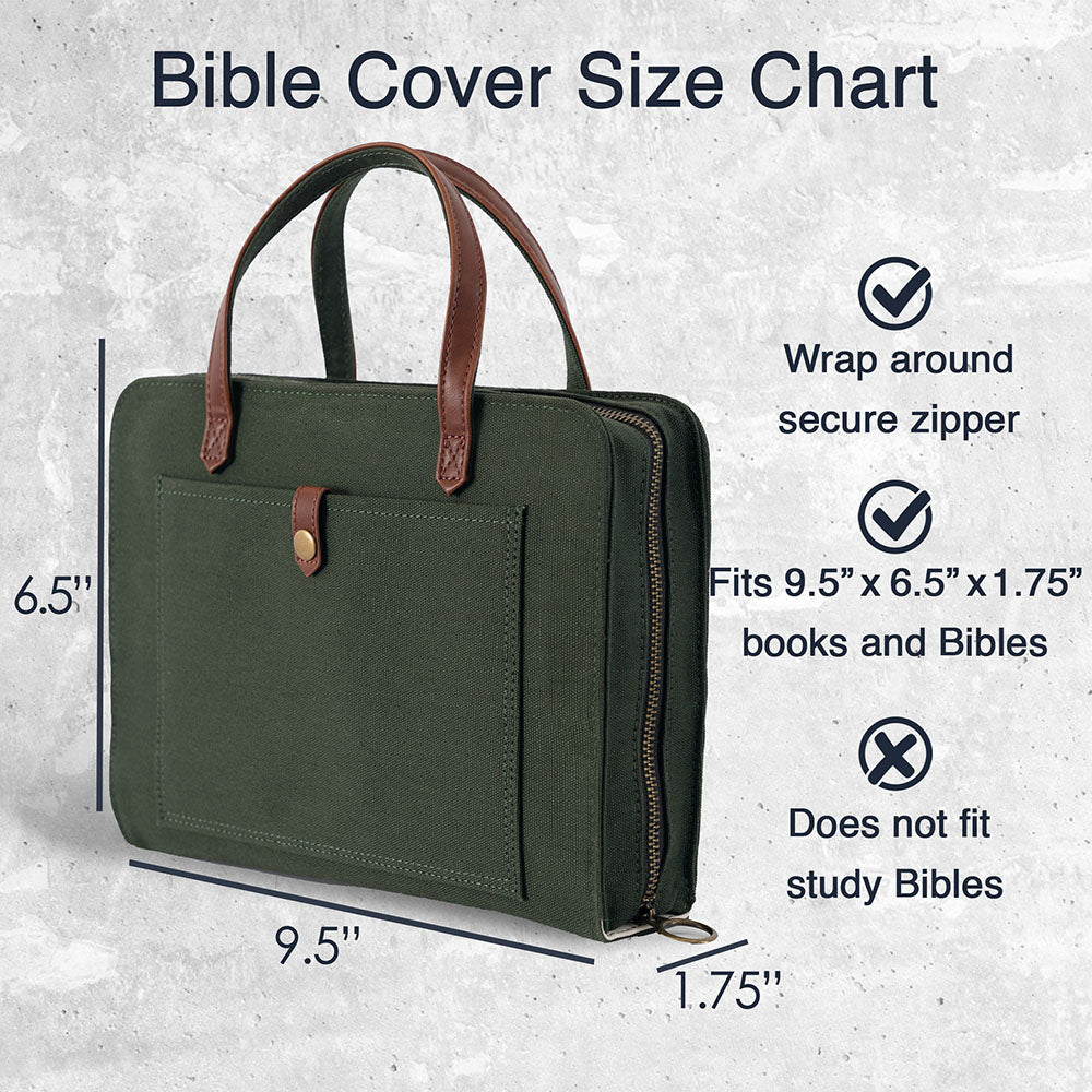 Green Canvas Bible Cover