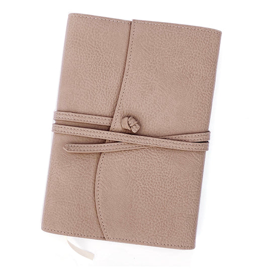 Taupe Leather Wrap Journal